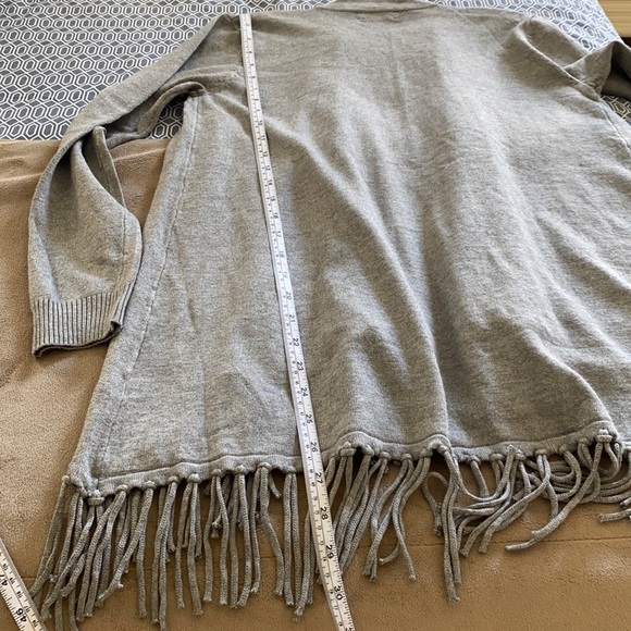Cardigan sweater open face with fringe by Joseph A. Super cute and warm. - Picture 5 of 6